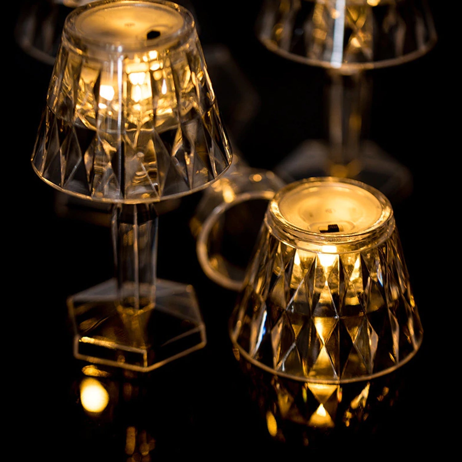 Elegant crystal lamp with light reflection. Elegant crystal lamp with light reflection.